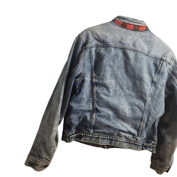 Vintage Levi's Aged Broken in Blanket Lined Dreamy Unisex Trucker Jacket 80s Siz - Picture 13 of 16